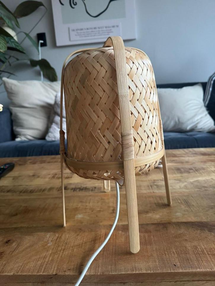 IKEA BÖJA Tafellamp – bamboe/rotan – sfeerlamp – set of los, Huis en Inrichting, Lampen | Vloerlampen, Zo goed als nieuw, Minder dan 100 cm