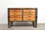 Vintage industriële werkbank ladekast dressoir kookeiland, Ophalen of Verzenden, Gebruikt
