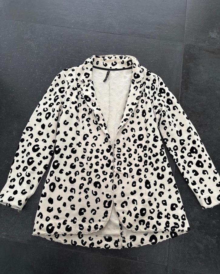 MaisonGrace Leopard jogging blazer maat L, Kleding | Dames, Jasjes, Kostuums en Pakken, Zo goed als nieuw, Jasje, Wit, Verzenden