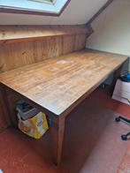 Eiken eettafel - poot sierrand - blad heeft aandacht nodig, Ophalen, Gebruikt, 50 tot 100 cm, Vijf personen of meer