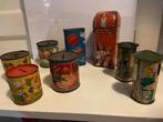 Blikken vintage spaarpotjes jaren "50 - "60, 7 stuks, Ophalen of Verzenden, Gebruikt, Metaal of Blik, Overige thema's