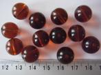 12 glas kralen 12mm. bruin, Ophalen of Verzenden, Nieuw, Kraal