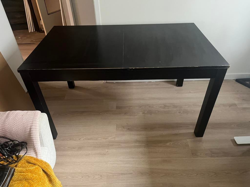 Eettafel uitschuifbaar 84x140/180/220 zwart, Ophalen, Gebruikt, 100 tot 150 cm, 50 tot 100 cm
