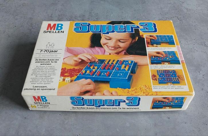 MB Spel SUPER 3 uit 1978 - VINTAGE, Hobby en Vrije tijd, Gezelschapsspellen | Overige, Gebruikt, Ophalen of Verzenden