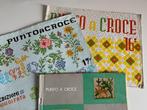 3 oude Italiaanse borduurboekjes Punta A Croce, Verzenden, Gebruikt, Handborduren, Patroon
