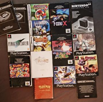 N64, GB, GBA, PS1, PS3 game handleidingen  beschikbaar voor biedingen