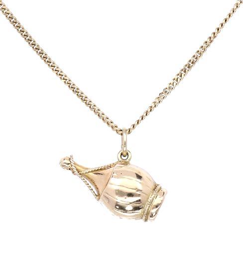 Gouden Lamp Hanger 14 Krt, Sieraden, Tassen en Uiterlijk, Kettinghangers, Zo goed als nieuw, Goud, Goud, Ophalen of Verzenden