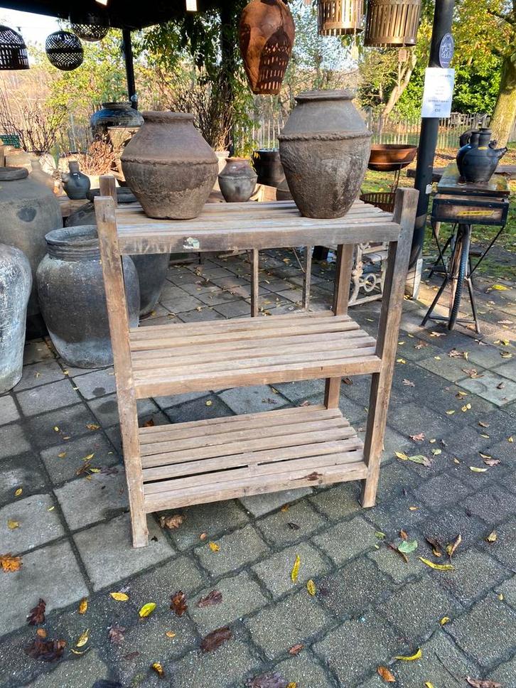 Oud degelijk keukenrek - kelderrek, Antiek en Kunst, Curiosa en Brocante, Ophalen