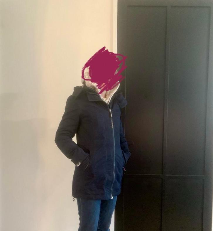 Superdry Windparka - Warme winterjas, Kleding | Dames, Jassen | Winter, Zo goed als nieuw, Maat 36 (S), Blauw, Ophalen of Verzenden