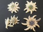 Oude  Edelweiss broches/hanger  -  4 stuks, Sieraden, Tassen en Uiterlijk, Antieke sieraden, Verzenden, Overige materialen, Broche