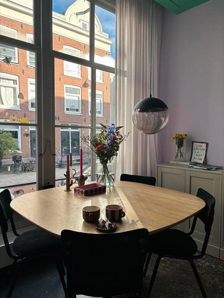 WOOOD Tablo eettafel, organisch eiken blad - Ø130cm, Huis en Inrichting, Tafels | Eettafels, Zo goed als nieuw, 100 tot 150 cm