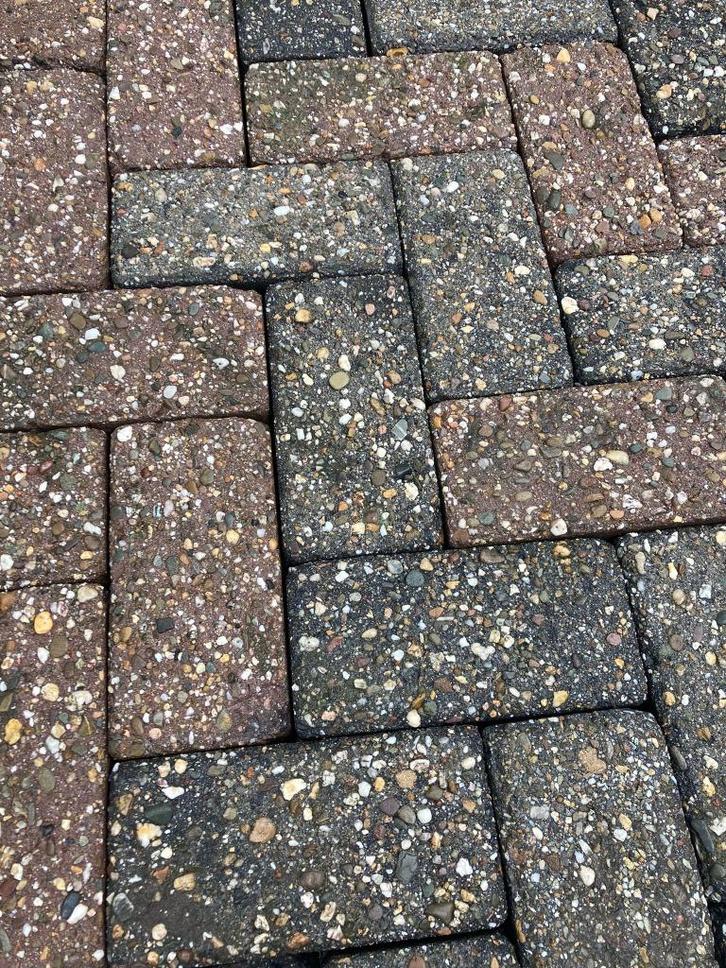 BKK / Betonklinker grijs-rood (P65), Tuin en Terras, Tegels en Klinkers, Gebruikt, Klinkers, Beton, 10 m² of meer, Ophalen