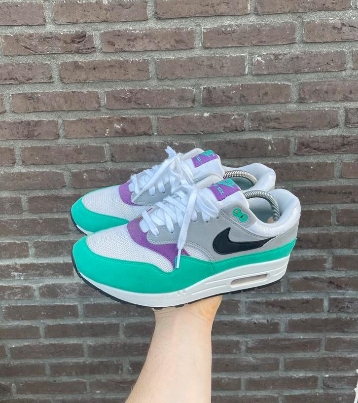 Nike Air Max 1 Clear Emerald, Kleding | Dames, Schoenen, Zo goed als nieuw, Sneakers of Gympen, Overige kleuren, Ophalen of Verzenden