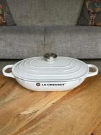 Le Creuset Oblong Braadpan 31 cm - Wit Glans, Ophalen of Verzenden, Nieuw, Gietijzer, Koekenpan of Braadpan