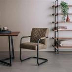 *ACTIE* Eetkamerstoel Civo Cognac Grijs Groen (4), Huis en Inrichting, Stoelen, Ophalen of Verzenden, Nieuw, Leer, Stoel Eetkamerstoel Stoelen Civo Groen Grijs Cognac