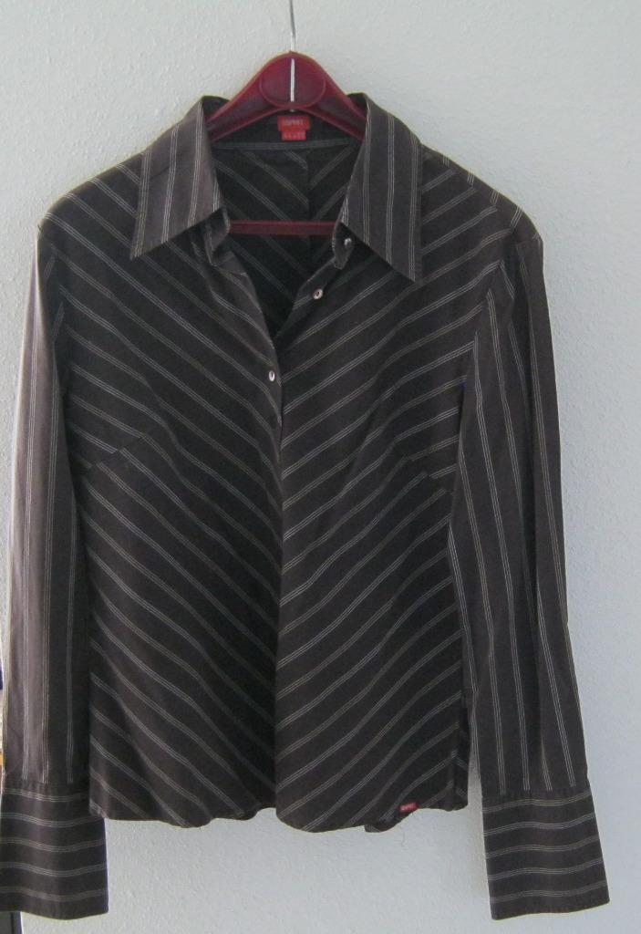 Blouse mt 38/40 Esprit bruin/wit, Kleding | Dames, Blouses en Tunieken, Zo goed als nieuw, Maat 38/40 (M), Bruin, Ophalen