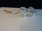 emaille set, pan , mokken, Ophalen of Verzenden