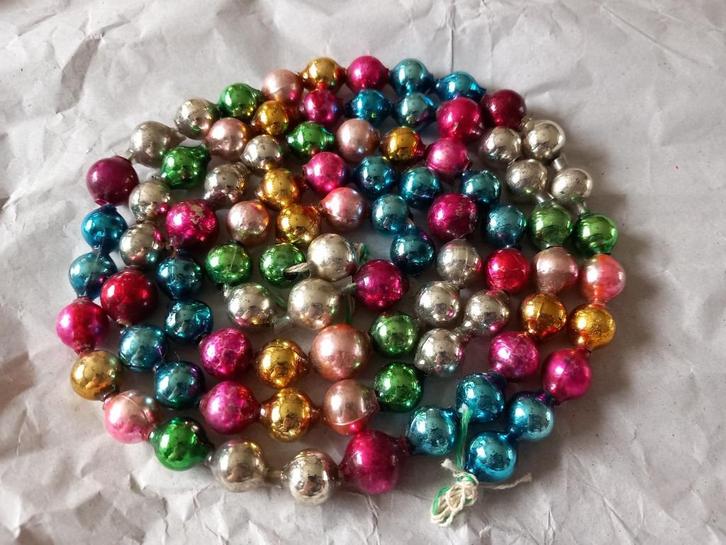 Vintage gekleurde kerstboomketting, Diversen, Kerst, Gebruikt, Ophalen