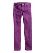 H&M paarse broek jeans pantalon twill smalle pasvorm 134, Kinderen en Baby's, Kinderkleding | Maat 134, Broek, Meisje, H&M, Nieuw