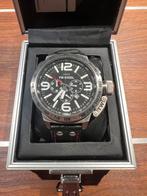 TW Steel 11r - zo goed als nieuw, Overige merken, Leer, Staal, Polshorloge