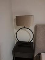 Light&living Liva Lampvoet mat zwart + lampenkap ovaal taupe, Ophalen, Zo goed als nieuw, Metaal, 50 tot 75 cm