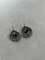 Nieuwe zwart/zilveren gehaakte oorbellen, Hangers, Verzenden, Zwart, Nieuw
