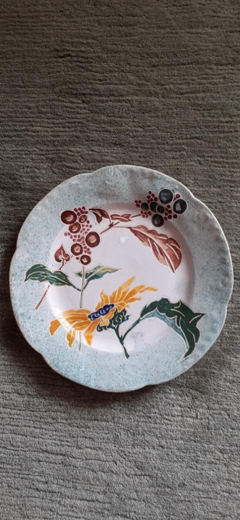 Pracht Handgeschilderd Bord ( Frankrijk ), Antiek en Kunst, Antiek | Wandborden en Tegels, Ophalen of Verzenden