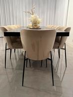 10 khaki Darby stoelen van Richmond, Huis en Inrichting, Tafels | Eettafels, Ophalen, Zo goed als nieuw, Rechthoekig, 50 tot 100 cm