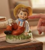 Vintage Porseleinen Beeldje Jongen met Hond hummel stijl, Antiek en Kunst, Antiek | Keramiek en Aardewerk, Ophalen of Verzenden