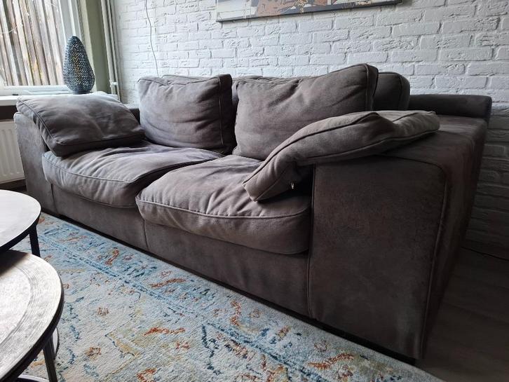 Bankstel, Huis en Inrichting, Banken | Bankstellen, Gebruikt, Rechte bank, Tweepersoons, 200 tot 250 cm, 100 tot 125 cm, Stof