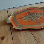Florentijns dienblad goud/oranje - 48x33 cm, Antiek en Kunst, Curiosa en Brocante, Ophalen of Verzenden