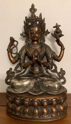Bronzen Boeddha ~ Chenrezig ~ Avalokitesvara ~ Shadakshari, Antiek en Kunst, Ophalen, Brons