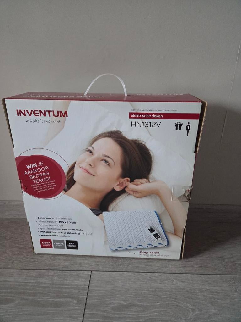 Nieuwe Inventum elektrische deken, Eenpersoons, Wit, Nieuw, Ophalen of Verzenden