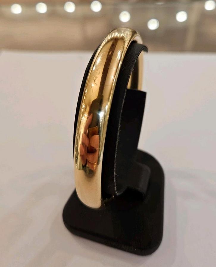 14 karaats gouden slavenarmband / bangle geelgoud, Sieraden, Tassen en Uiterlijk, Armbanden, Gebruikt, Goud, Goud, Ophalen of Verzenden