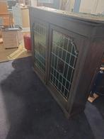 prachtige half hoge kast met glas in lood ruitjes ( 500302), Ophalen of Verzenden