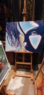 Modern schilderij (gezicht geschilderd op canvas) 100x80cm, Ophalen, Oorspronkelijke maker, Nieuw, Schilderij