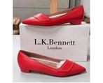 LK Bennett Polly Leather Contrast Stitch Flats schoen hak 37, Schoenen met lage hakken, Nieuw, Ophalen of Verzenden, H