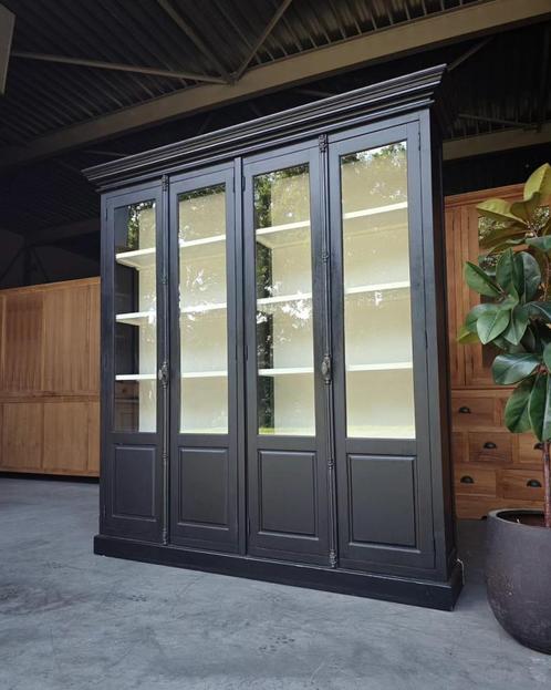 Franse Vitrinekast | Servies Espagnolet | Winkelkast #2205, Huis en Inrichting, Kasten | Vitrinekasten, Gebruikt, 200 cm of meer