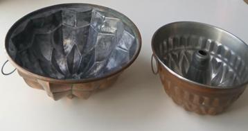1 koperen pudding/cake bakvorm 24cm en 1tulband 18,5cm beschikbaar voor biedingen