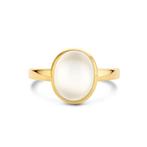 Geelgouden Dames Ring 3,25 ct Cabochon Geslepen Maansteen, Nieuw, Ophalen of Verzenden, 17 tot 18, Met edelsteen