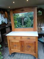 Antieke wastafel commode badkamermeubel baby marmer eiken sp, Ophalen of Verzenden, 50 tot 70 cm, 100 cm of meer, 90 tot 105 cm