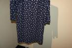Ladress jurk stretch stof mooie print blauw knoopjes rugXS/S, Zo goed als nieuw, Verzenden, Blauw, Maat 34 (XS) of kleiner