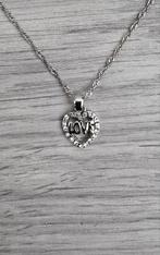 Zilveren Love ketting (925), Sieraden, Tassen en Uiterlijk, Kettingen, Met strass, Verzenden, Nieuw, Zilver