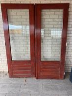 Hardhouten tuin deuren, zonder kozijn, Ophalen, Deurkozijn, Zo goed als nieuw, 150 tot 225 cm