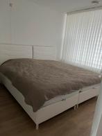 2x boxspring met opbergruimte 100x200, Huis en Inrichting, Ophalen, 100 cm, Eenpersoons, Wit