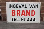 emaille oud bord In geval van Brand let op tel. nummer 444, Antiek en Kunst, Antiek | Emaille, Verzenden