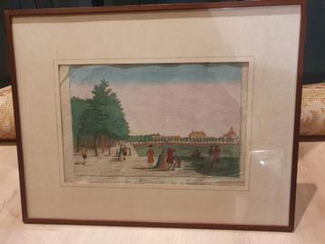 gravure gezigt  Molenwater te Middelburg C G Prost rond 1765 beschikbaar voor biedingen
