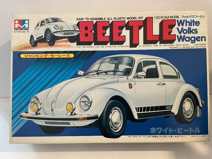 Volkswagen Kever / Beetle modelkit Mitsuwa 1:20, Hobby en Vrije tijd, Modelbouw | Auto's en Voertuigen, Nieuw, Auto, Groter dan 1:32