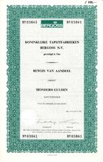 Aandeel Koninklijke Tapijtfabrieken Bergoss, Oss 1968, Ophalen of Verzenden, 1950 tot 1970, Aandeel