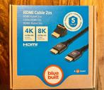 HDMI Kabel 4K 120Hz / 8K 60Hz Nylon 2 Meter + 90 adapter, Ophalen of Verzenden, Nieuw, 2 tot 5 meter, HDMI-kabel